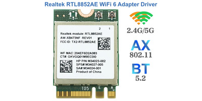 Realtek RTL8852AE WiFi 6 802.11ax PCIe Adapter Driver 6001.10.356.1
